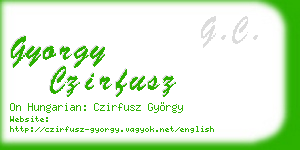 gyorgy czirfusz business card
