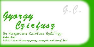 gyorgy czirfusz business card